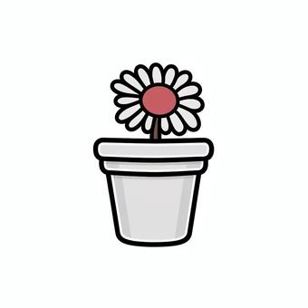 花【1】 花,植木鉢,植物,フラワー,白色のイラスト素材
