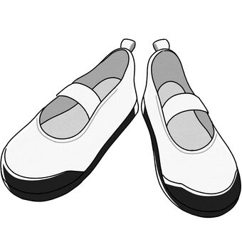 上履き もの,学校,小学校,中学校,高校,靴,上靴,上履き,バレエシューズ,ズックのイラスト素材