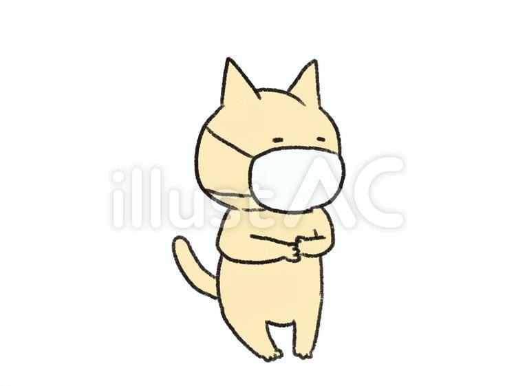 マスクをするネコ ネコ,動物,マスクのイラスト素材
