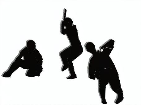 野球シルエット 野球,ベースボール,プロ野球,高校野球,メジャー,スポーツ,社会人野球,試合,甲子園,選手のイラスト素材