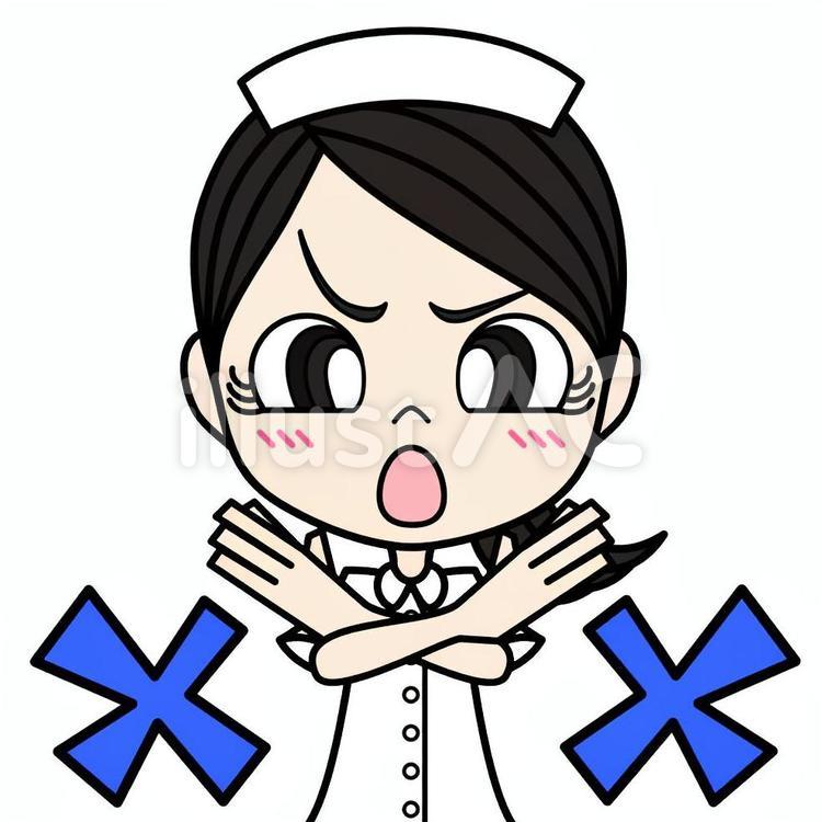 バツのサインをする女性①/白衣 女性,人,人物のイラスト素材