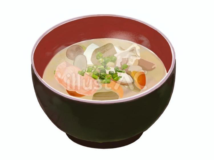 粕汁Ⅱ（湯気あり） 粕汁,酒粕,味噌汁のイラスト素材