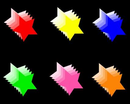グラデーション星6色セット グラデーション星6色セット 星,グラデーション,赤,黄,青,緑,ピンク,オレンジのイラスト素材