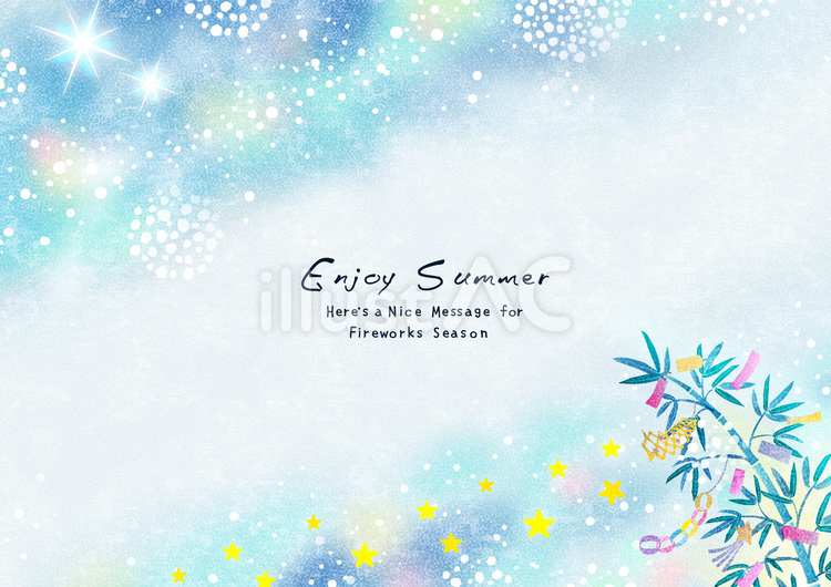 可愛い七夕祭りのフレーム019 夏,七夕,七夕まつりのイラスト素材