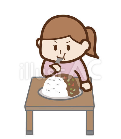 大食いに挑戦する女性