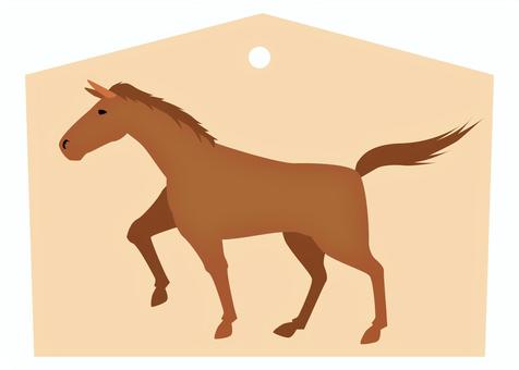 Illustration, an ema, horse, color, 