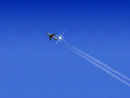Illustration, cielo blu, un aereo, nuvola aerea, 
