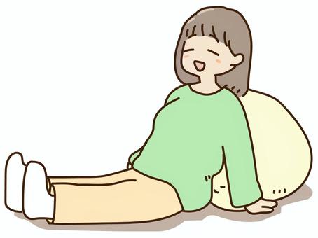 ゆったりリラックスする女性 女性,リラックス,休む,くつろぐ,ゆったり,優しい,柔らかい,休日,日常,１０代のイラスト素材