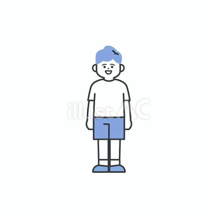 男の子　こども　全身 男の子,かわいい,こどものイラスト素材