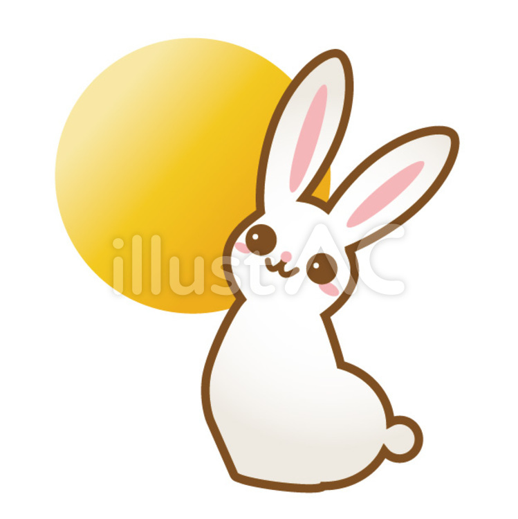月見うさぎ 月見,うさぎ,月のイラスト素材