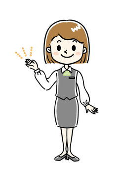 Female employee whole body 5, , JPG, PNG and AI