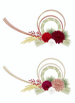 和モダンしめ縄 しめなわ,正月,花,飾り,年賀,ゴージャス,和モダン,結婚式,お祝い,おしゃれのイラスト素材