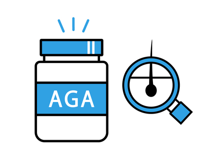 AGAの薬で発毛の確認 aga,薬,サプリ,サプリメント,髪,髪の毛,毛髪,頭髪,毛,育毛のイラスト素材
