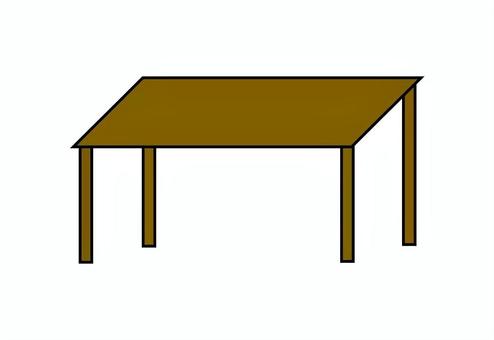 机（茶色） 机,デスク,オフィス用具,長机,テーブル,インテリア,家具,シンプル,茶色のイラスト素材
