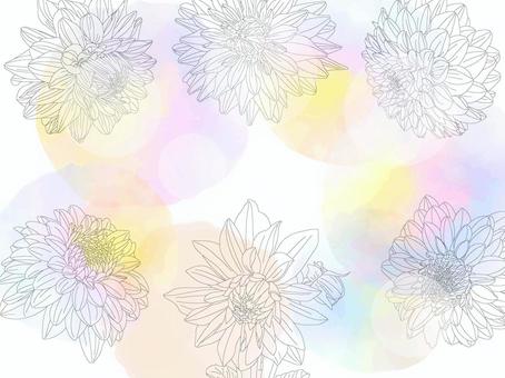 やさしげな背景223_ダリア やさしげな背景223_ダリア 花,壁紙,フレーム,ダリア,秋,背景,秋の花,植物,枠,飾り枠のイラスト素材