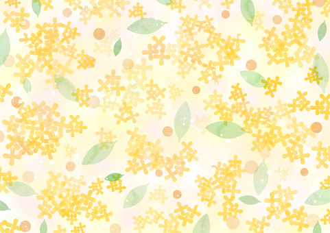キンモクセイの水彩背景_イエロー 秋,背景,水彩,キンモクセイ,イラスト,にじみ,まだら,黄色,花,花柄のイラスト素材