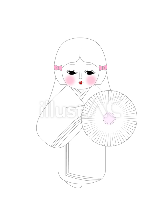 博多人形 博多人形,白,博多のイラスト素材
