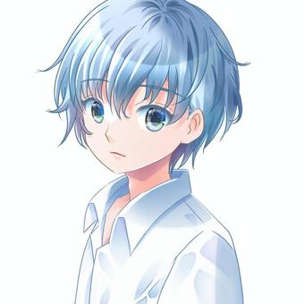 白シャツの子 アイコン,人物,中性的,男の子,少年,青年,白,シャツ,キャラクターのイラスト素材