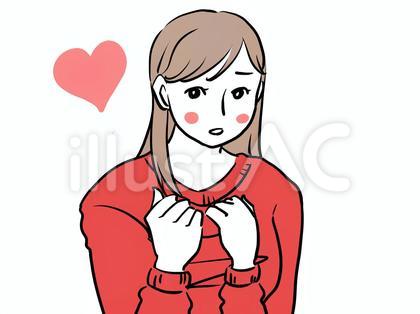 恋する相手を目の前にドキドキする女性
