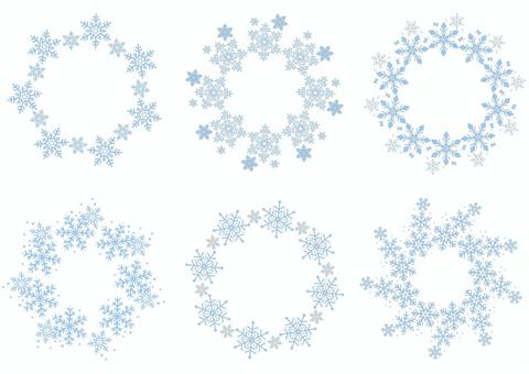 雪の結晶の円いフレーム 青 雪の結晶の円いフレーム 青 雪片,結晶,フレームのイラスト素材