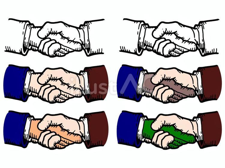 白人の握手 握手,シェイクハンド,多人種のイラスト素材