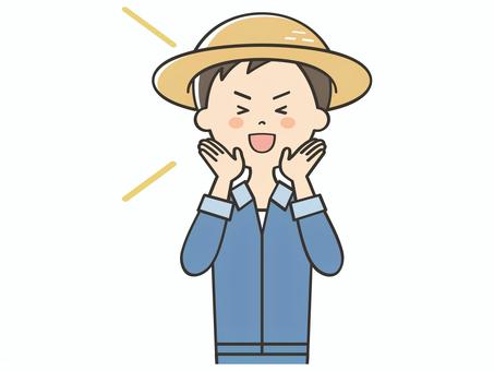 応援する農家の男性 応援する農家の男性 頑張れ,叫ぶ,呼ぶ,声かけ,集客,応援,声援,お知らせ,注目,農家のイラスト素材