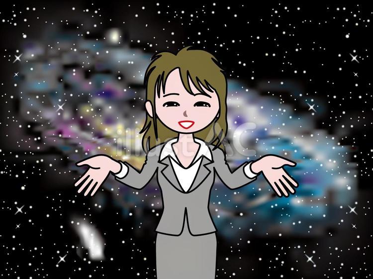 六B：星雲と慈愛に満ちた宇宙女子_CS3 女性,慈愛,宇宙のイラスト素材