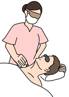 男性のワキに照射 カラー 男性のワキに照射 カラー 男性,ワキ,脱毛,サロン,クリニック,女性,カラーのイラスト素材