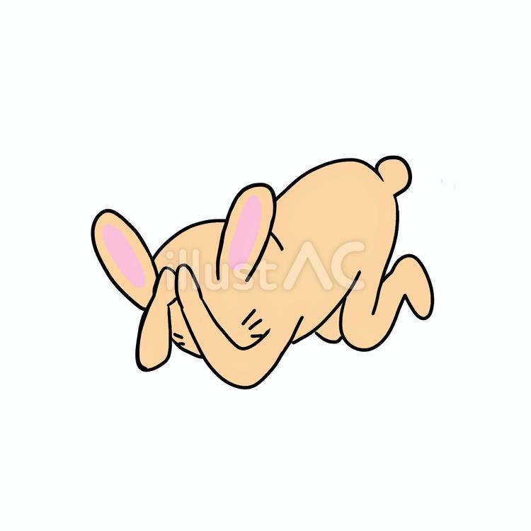 突っ伏して謝るうさぎ うさぎ,動物,キャラのイラスト素材