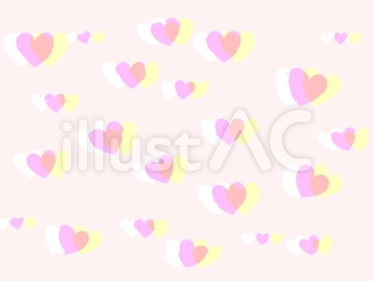 ハートのカラーをずらしたかわいい背景