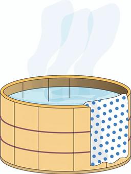 Illustration, hot water, barrel, steam, 