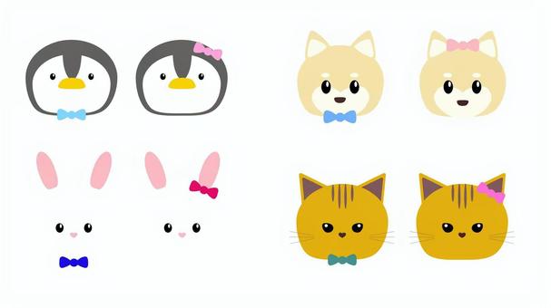 Illustration, animal, penguin, rabbit, 