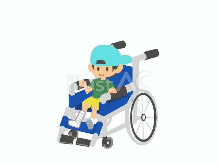 普通型・モジュール型の車いすと男の子 普通,モジュール型,車いすのイラスト素材