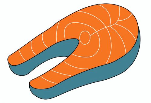 サーモンの切り身と栄養食素材 サーモン,魚,食材,健康,栄養,食事,たんぱく質,オメガ3,ダイエット,ヘルシーのイラスト素材