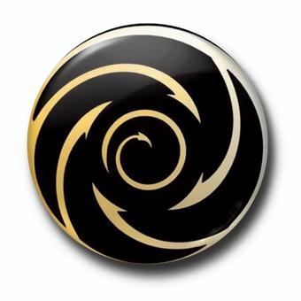 ゴールドの矢印模様の球体アイコン素材画像  球体,金色,矢印,柄,黒色,背景,アイコン,テクスチャ,シンプル,キュートのイラスト素材