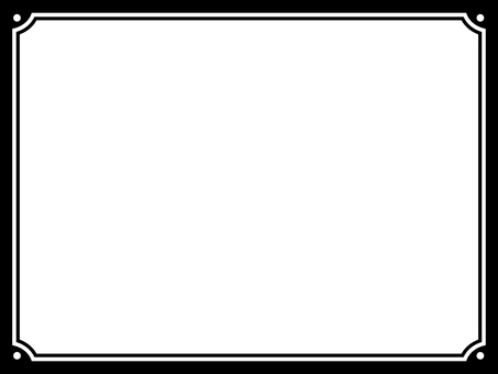 クラシック黒枠フレーム フレーム,枠,黒,装飾,クラシック,レトロ,シンプル,コーナー,ドット,白抜きのイラスト素材