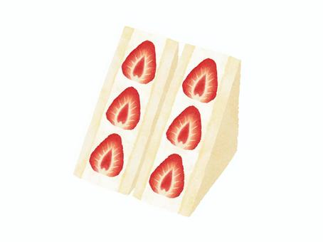 いちごのフルーツサンド 食べ物,フルーツサンド,サンドイッチ,スイーツ,果物,ストロベリー,フルーツ,苺,パン,おやつのイラスト素材
