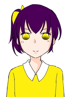 女の子 女の子 女の子,サイドテール,紫のイラスト素材