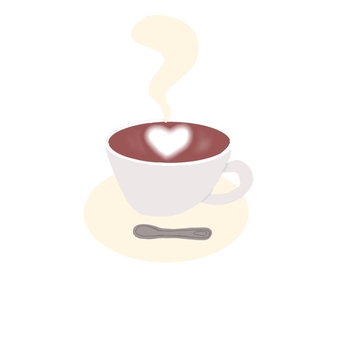 カフェラテ（ハート） カフェ,カフェラテ,ハート,飲み物,飲料,カップ,一息,ほっと,素材のイラスト素材