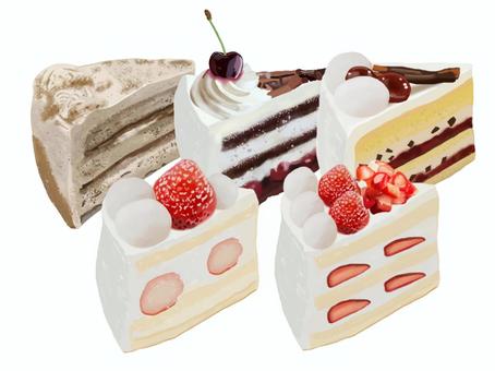ショートケーキ（5個） ケーキ,ショートケーキ,スイーツ,洋菓子,洋生菓子,クリーム,生クリーム,ホイップクリーム,いちご,苺のイラスト素材