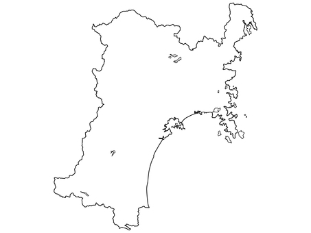 白地図／宮城県 宮城県,白地図,地図,マップ,形,仙台湾,牡鹿半島,三陸,松島湾,万石浦のイラスト素材