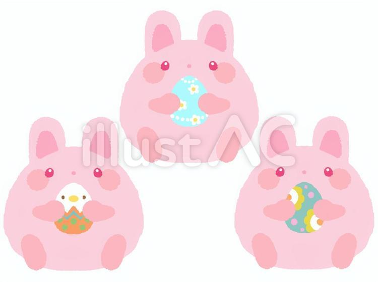 もこもこうさぎイースター うさぎ,動物,小動物のイラスト素材