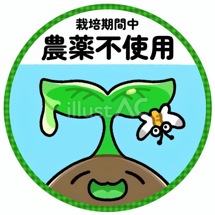 農薬不使用　表示シール　- わかば - 農薬,不使用,野菜のイラスト素材