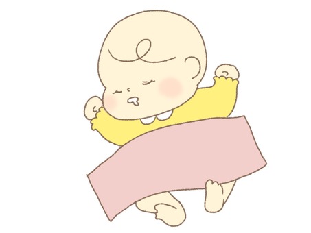 眠る赤ちゃん(カラー) 眠る赤ちゃん(カラー) 赤ちゃん,眠る,育児のイラスト素材