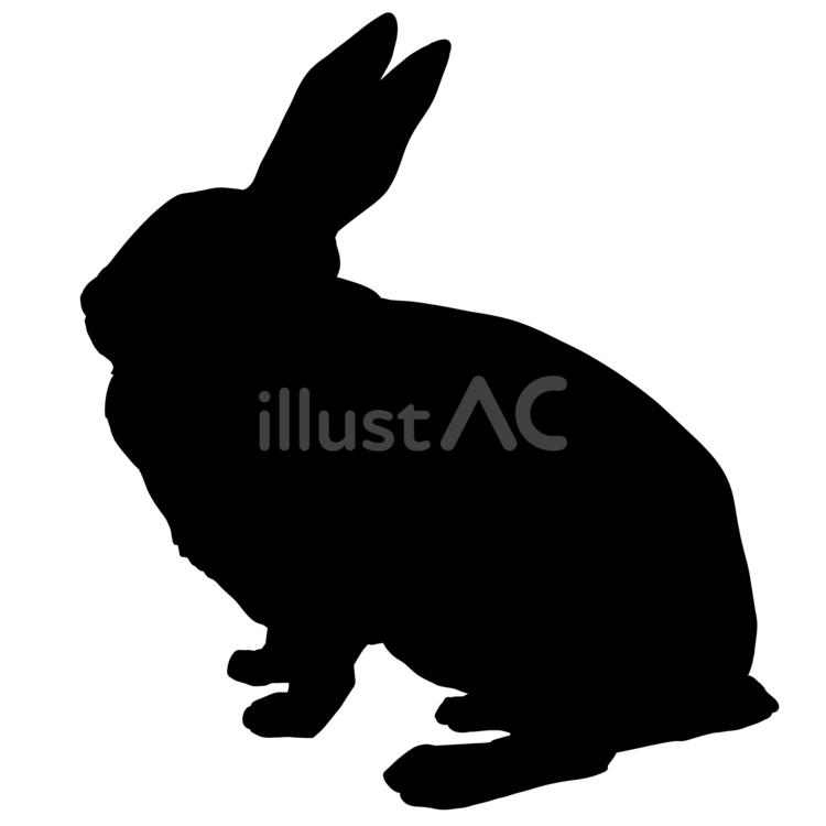うさぎのシルエット うさぎ,シルエット,動物のイラスト素材