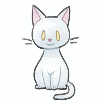 Illustration, cat, watercolor, animal, 