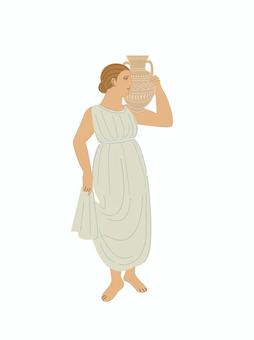 古代ギリシャ人 古代ギリシャ人 古代,ギリシャ人,ローマ,服装,女性,水差しのイラスト素材