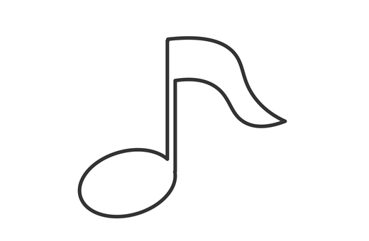 白い音符アイコン 音符,音楽,記号,アイコン,音,歌,曲,メロディ,可愛い,線のイラスト素材