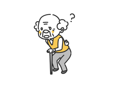 きょとーんとするおじいちゃん 男性,老人,お年寄り,高齢者,年配,シニア,お爺ちゃん,お爺さん,祖父,70代のイラスト素材