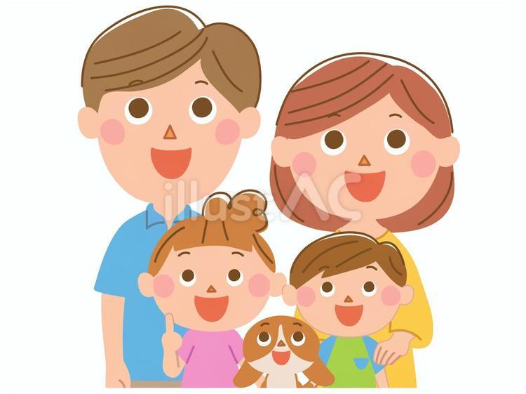 見上げる家族 家族,人物,見上げるのイラスト素材